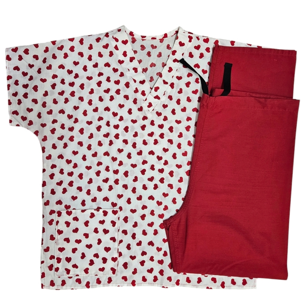 Hearts scrub set
